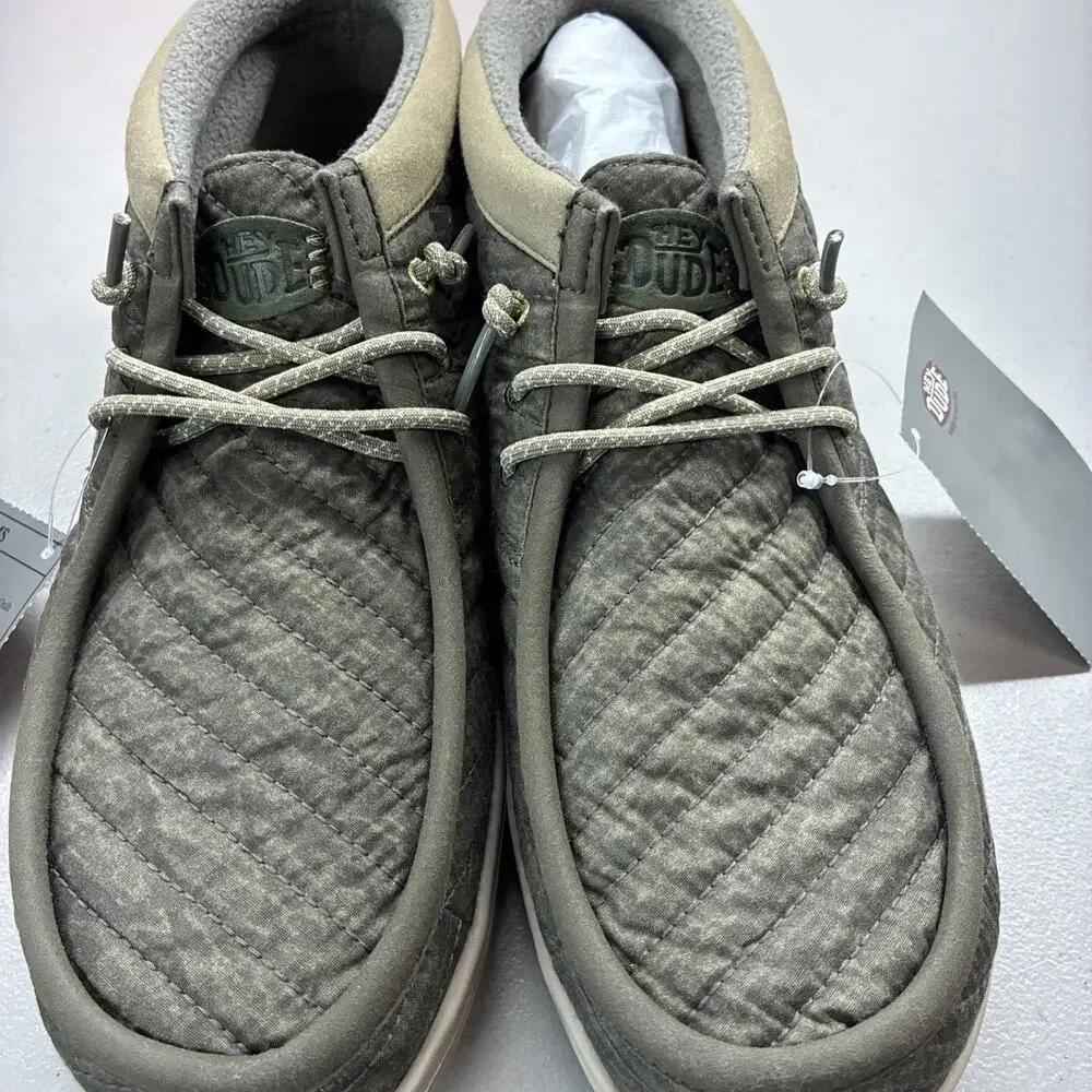 Hey Dude Mens Wally Mid Gripr Washed Quilt Chukka Shoes Size 9 NWT No Box